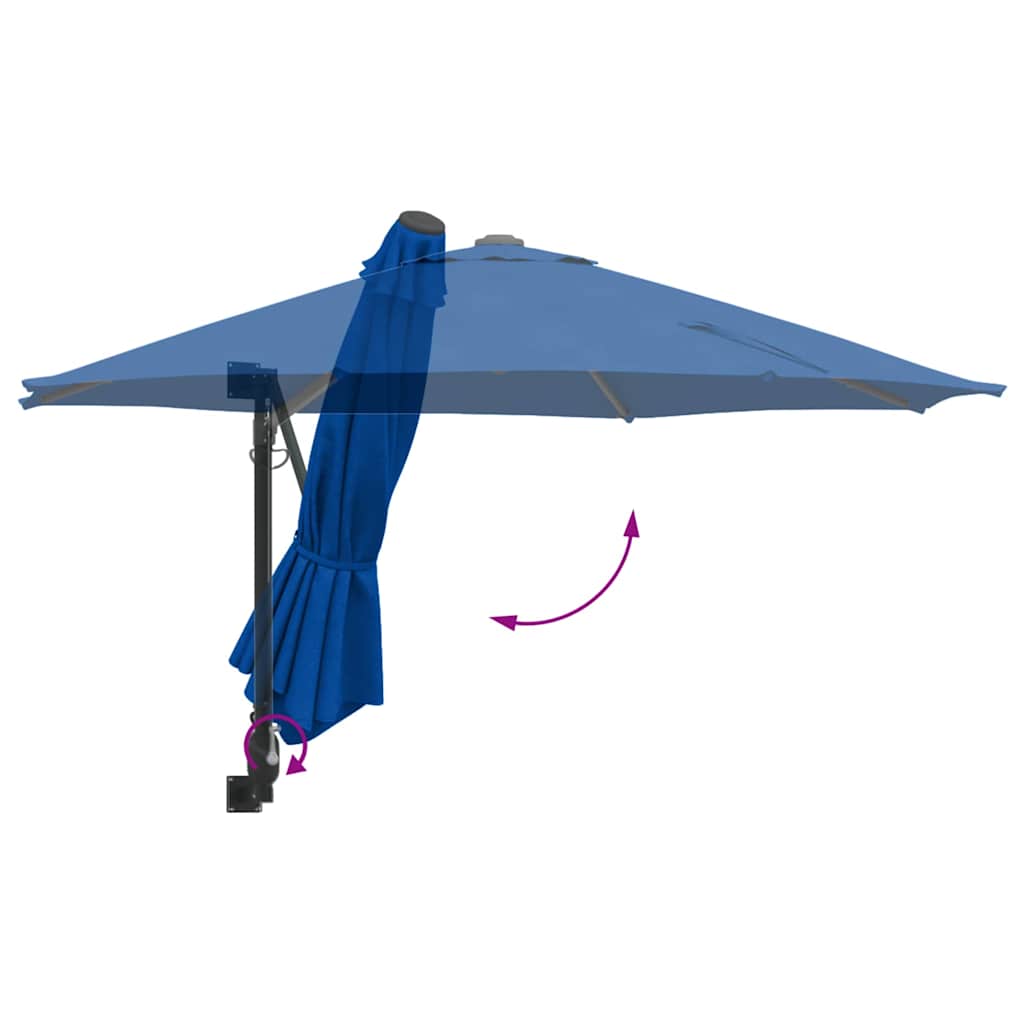 vidaXL Garten-Sonnenschirm Azurblau 248 x 248 x 148 cm