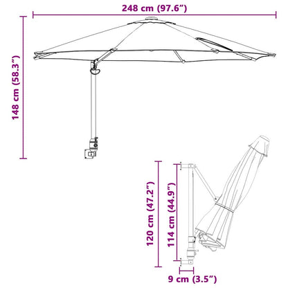 vidaXL Garten-Sonnenschirm Azurblau 248 x 248 x 148 cm