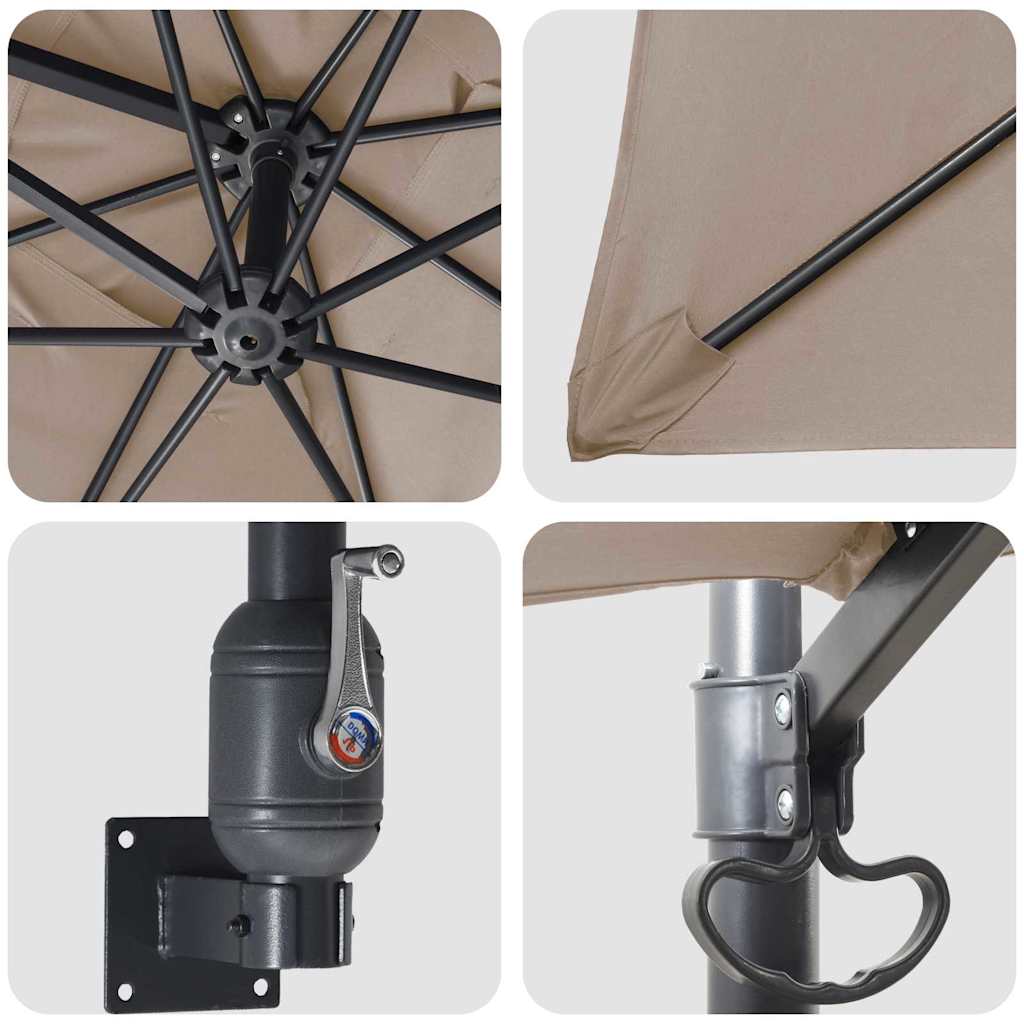 Garten-Sonnenschirm Taupe 248,5 x 247,5 x 160 cm
