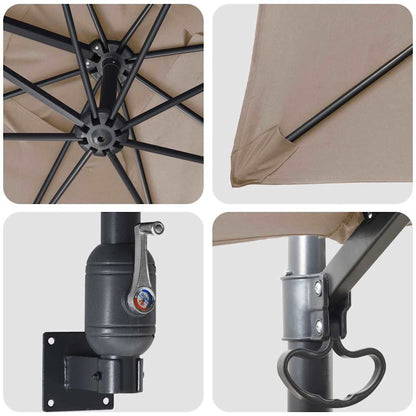 Garten-Sonnenschirm Taupe 248,5 x 247,5 x 160 cm