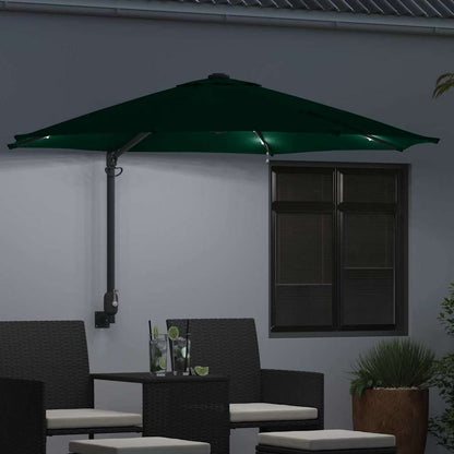 vidaXL Garten-Sonnenschirm Grün 248 x 248 x 148 cm Polyester und Stahl