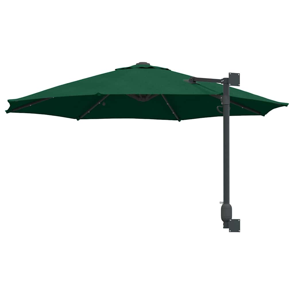 vidaXL Garten-Sonnenschirm Grün 248 x 248 x 148 cm Polyester und Stahl