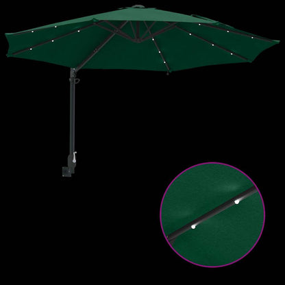 vidaXL Garten-Sonnenschirm Grün 248 x 248 x 148 cm Polyester und Stahl
