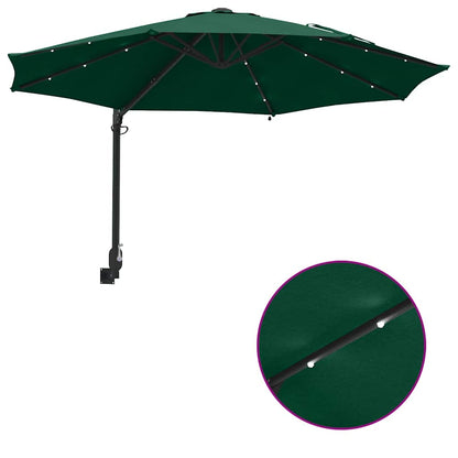 vidaXL Garten-Sonnenschirm Grün 248 x 248 x 148 cm Polyester und Stahl