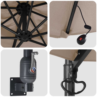 Garten-Sonnenschirm Taupe 248 x 248 x 148 cm