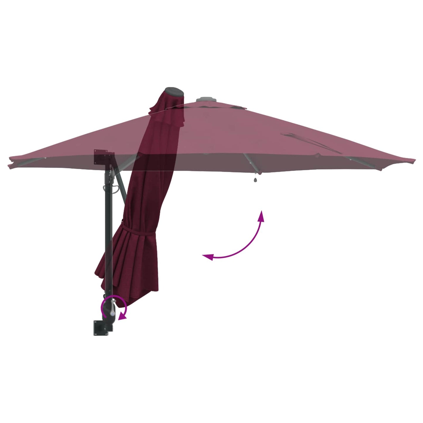 vidaXL Garten-Sonnenschirm Bordeauxrot 248 x 248 x 148 cm