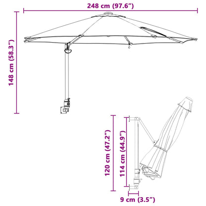 vidaXL Garten-Sonnenschirm Terrakotta 248 x 248 x 148 cm
