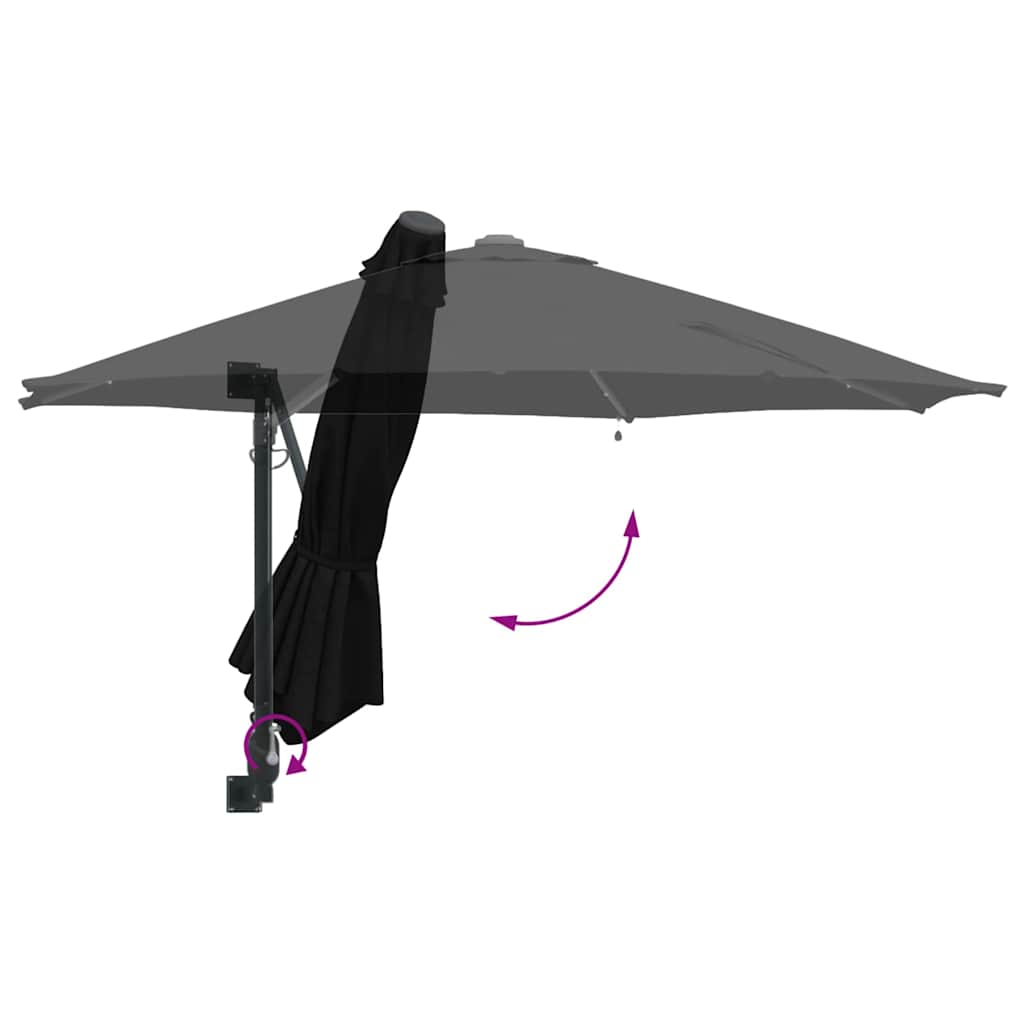 vidaXL Garten-Sonnenschirm Schwarz 248 x 248 x 148 cm