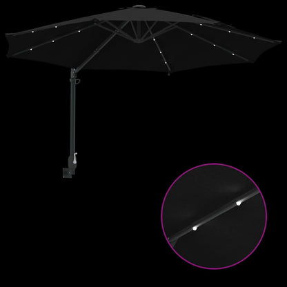 vidaXL Garten-Sonnenschirm Schwarz 248 x 248 x 148 cm