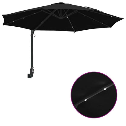 vidaXL Garten-Sonnenschirm Schwarz 248 x 248 x 148 cm