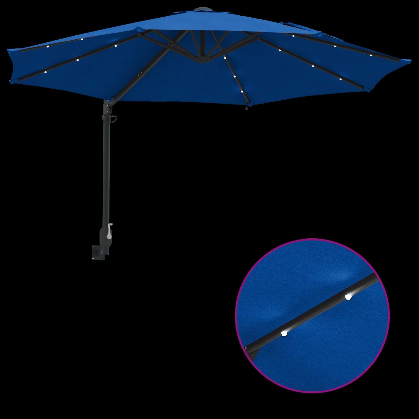 vidaXL Garten-Sonnenschirm Azurblau 248 x 248 x 148 cm