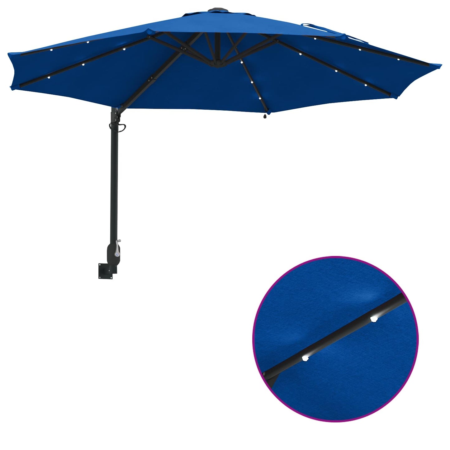 vidaXL Garten-Sonnenschirm Azurblau 248 x 248 x 148 cm