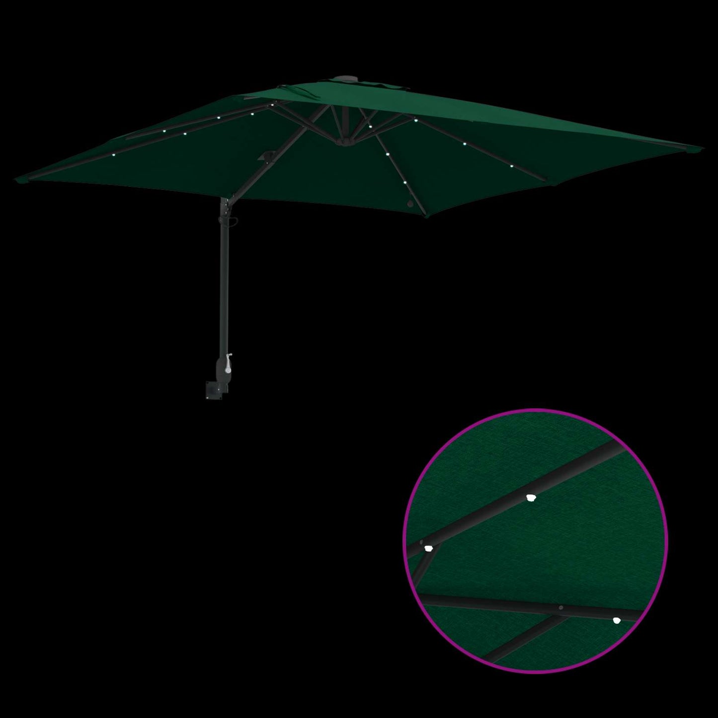 vidaXL Garten-Sonnenschirm Grün 248,5 x 247,5 x 160 cm