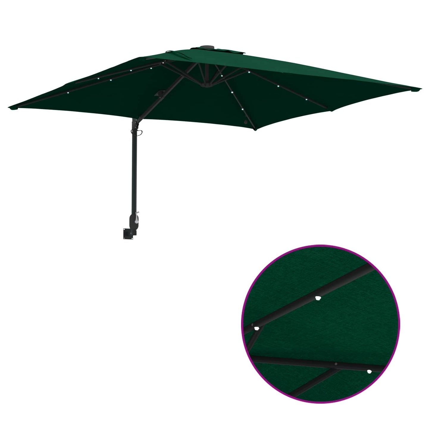 vidaXL Garten-Sonnenschirm Grün 248,5 x 247,5 x 160 cm