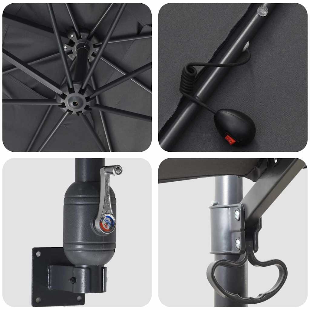 Garten-Sonnenschirm Anthrazit 248,5 x 247,5 x 160 cm