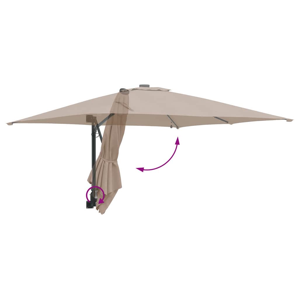 vidaXL Garten-Sonnenschirm Taupe 248,5 x 247,5 x 160 cm
