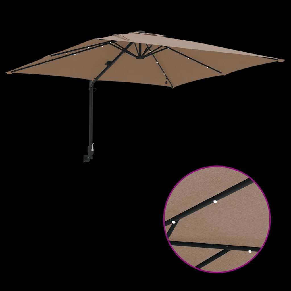 vidaXL Garten-Sonnenschirm Taupe 248,5 x 247,5 x 160 cm