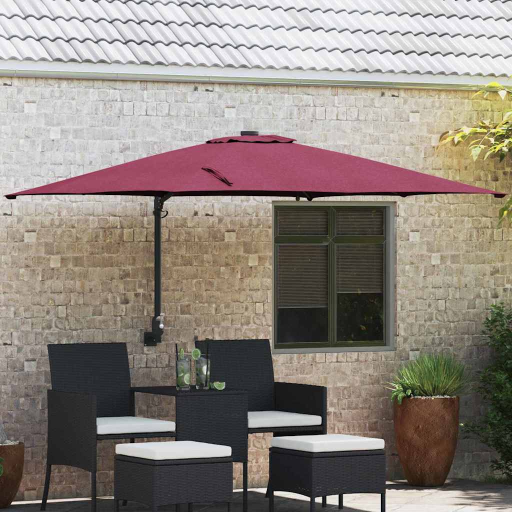 vidaXL Garten-Sonnenschirm Bordeauxrot 248,5 x 247,5 x 160 cm