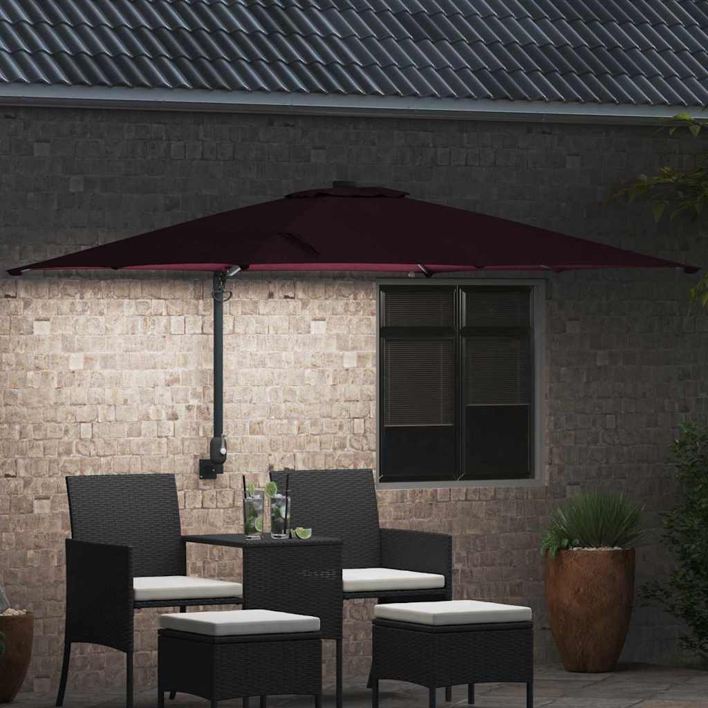 vidaXL Garten-Sonnenschirm Bordeauxrot 248,5 x 247,5 x 160 cm