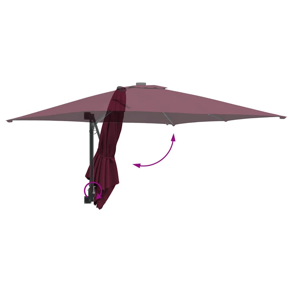 vidaXL Garten-Sonnenschirm Bordeauxrot 248,5 x 247,5 x 160 cm