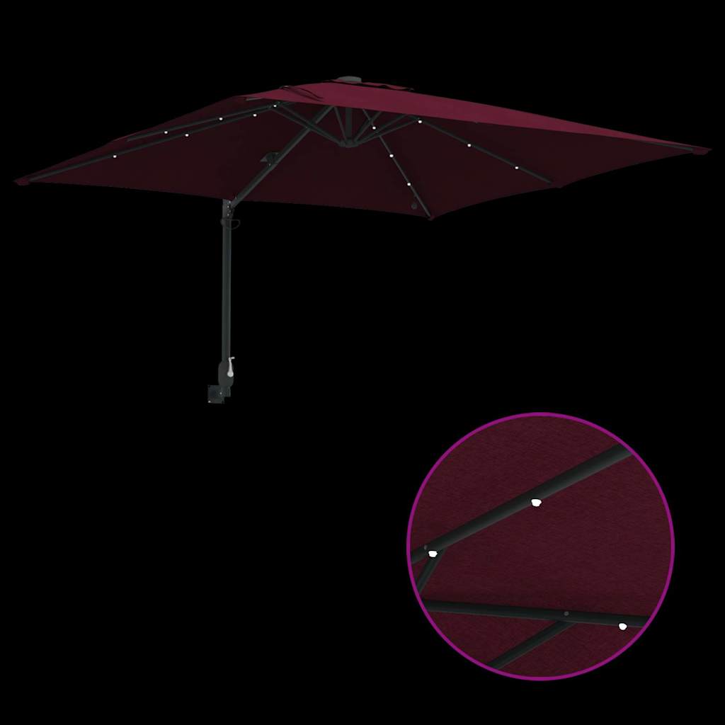 vidaXL Garten-Sonnenschirm Bordeauxrot 248,5 x 247,5 x 160 cm