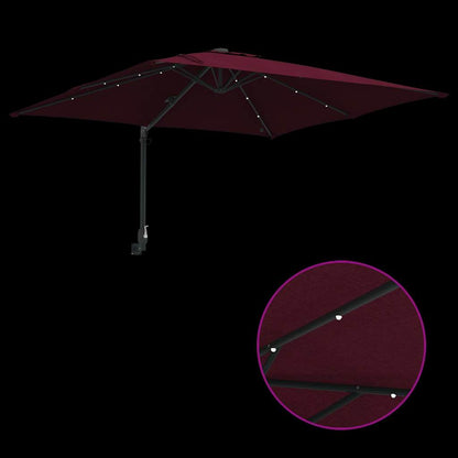 vidaXL Garten-Sonnenschirm Bordeauxrot 248,5 x 247,5 x 160 cm