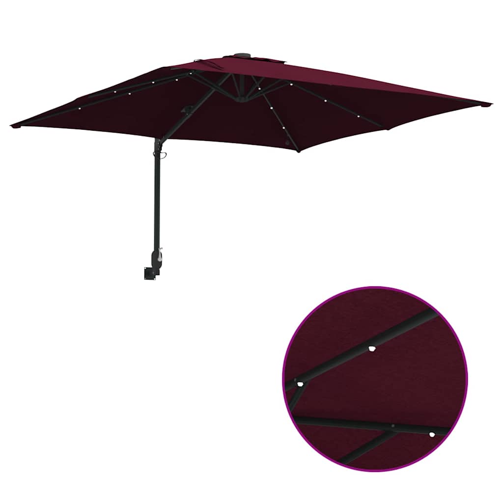 vidaXL Garten-Sonnenschirm Bordeauxrot 248,5 x 247,5 x 160 cm