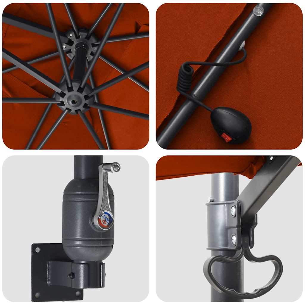 Garten-Sonnenschirm Terrakotta 248,5 x 247,5 x 160 cm