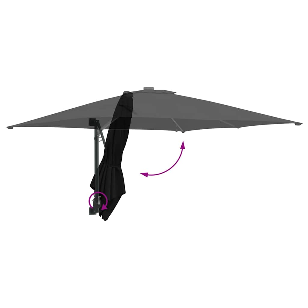 vidaXL Garten-Sonnenschirm Schwarz 248,5 x 247,5 x 160 cm
