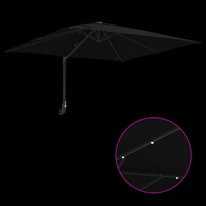 vidaXL Garten-Sonnenschirm Schwarz 248,5 x 247,5 x 160 cm