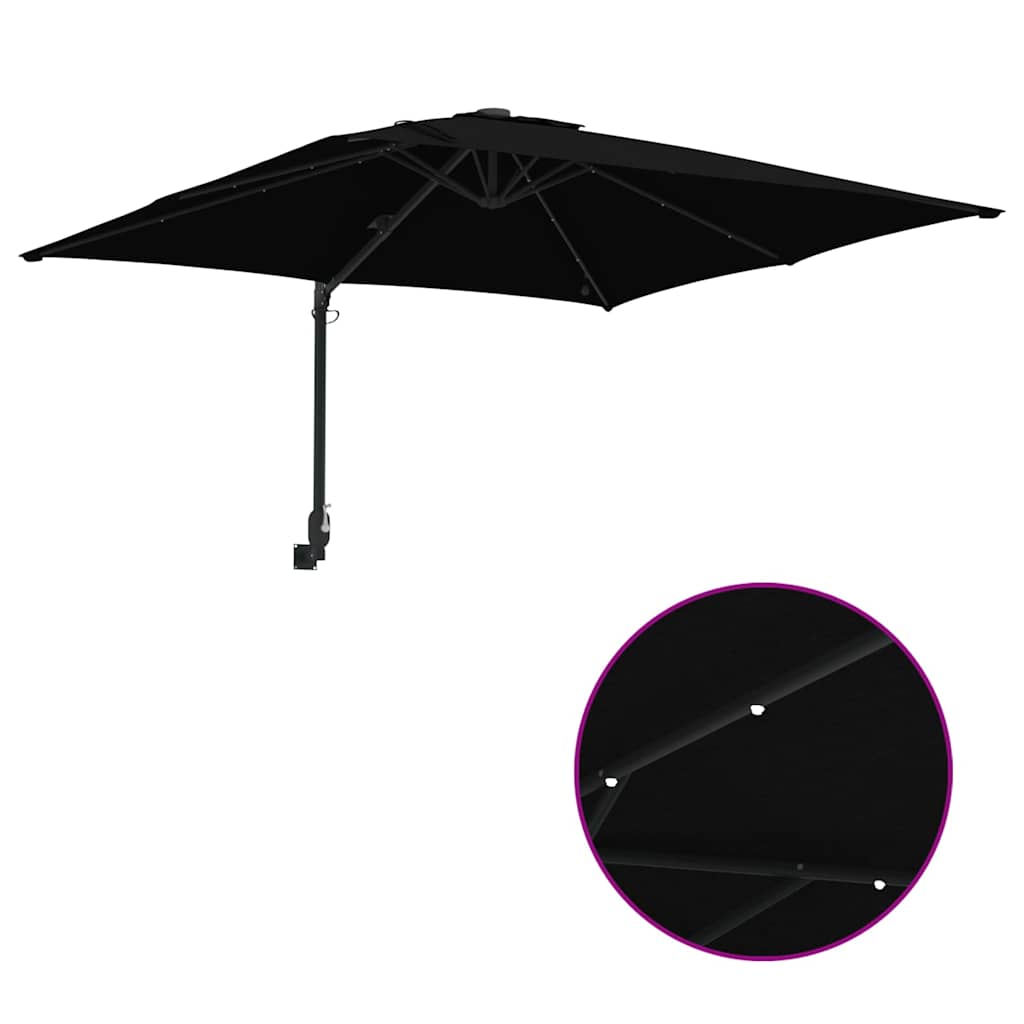 vidaXL Garten-Sonnenschirm Schwarz 248,5 x 247,5 x 160 cm