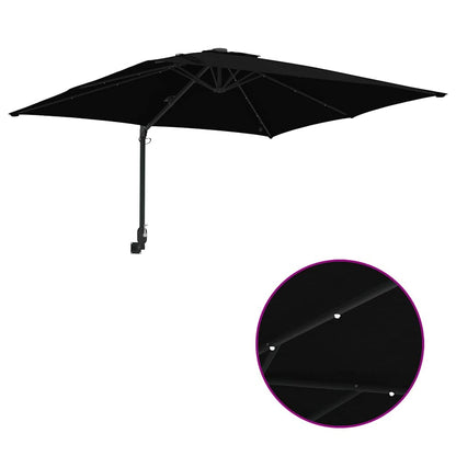vidaXL Garten-Sonnenschirm Schwarz 248,5 x 247,5 x 160 cm