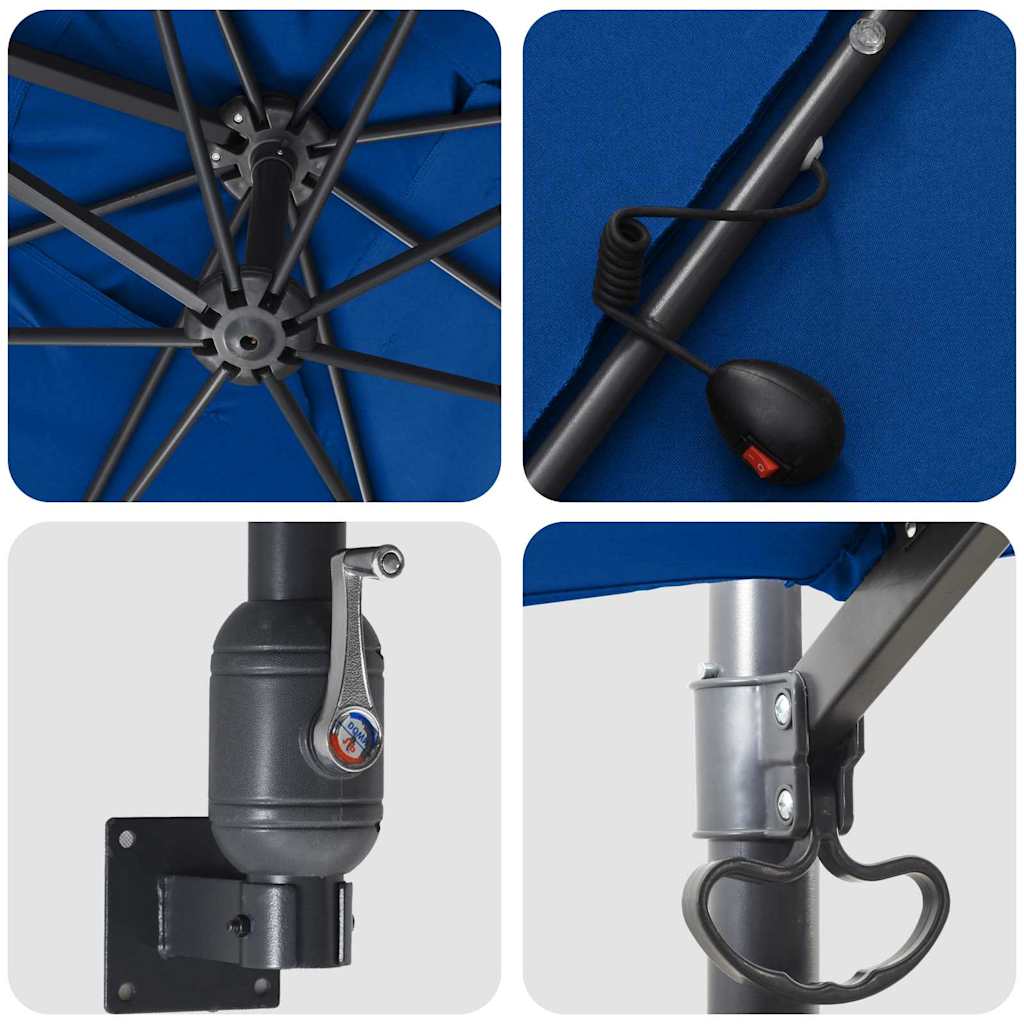 Garten-Sonnenschirm Azurblau 248,5 x 247,5 x 160 cm