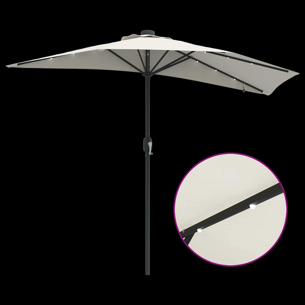 vidaXL Garten-Sonnenschirm Sand 294 x 150 x 223 cm Polyester und Stahl