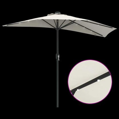 vidaXL Garten-Sonnenschirm Sand 294 x 150 x 223 cm Polyester und Stahl