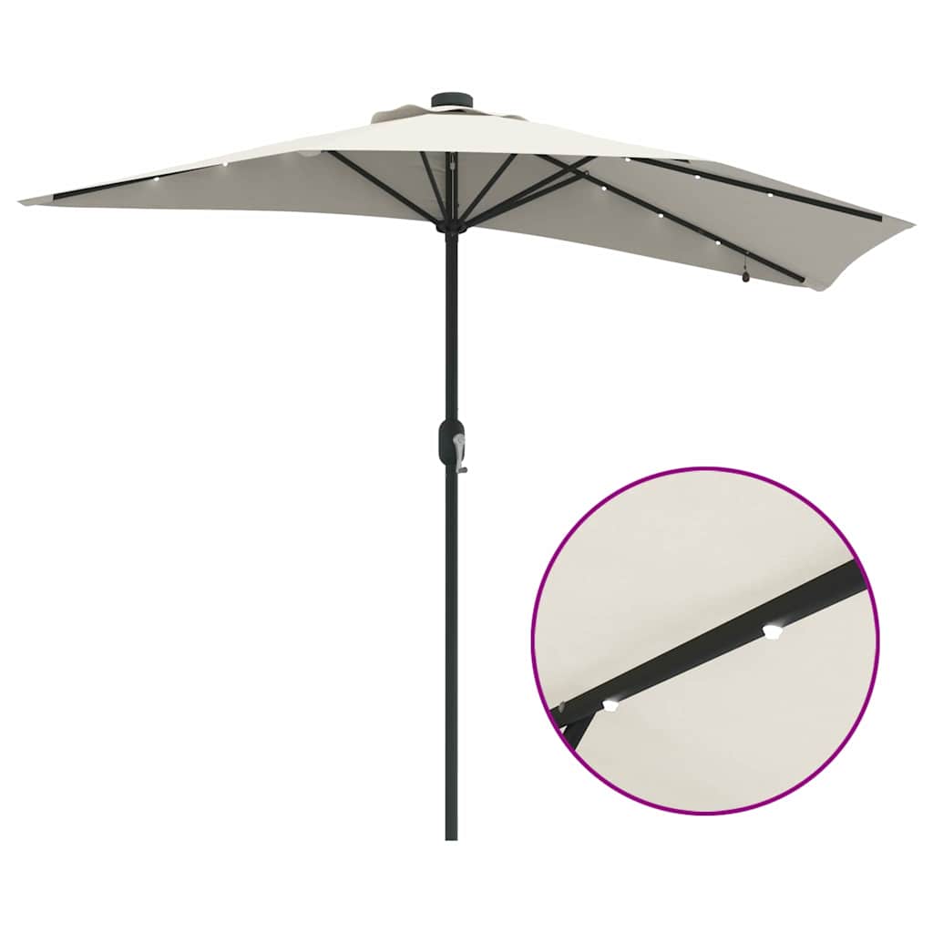 vidaXL Garten-Sonnenschirm Sand 294 x 150 x 223 cm Polyester und Stahl