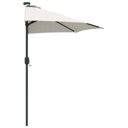vidaXL Garten-Sonnenschirm Sand 294 x 150 x 223 cm Polyester und Stahl