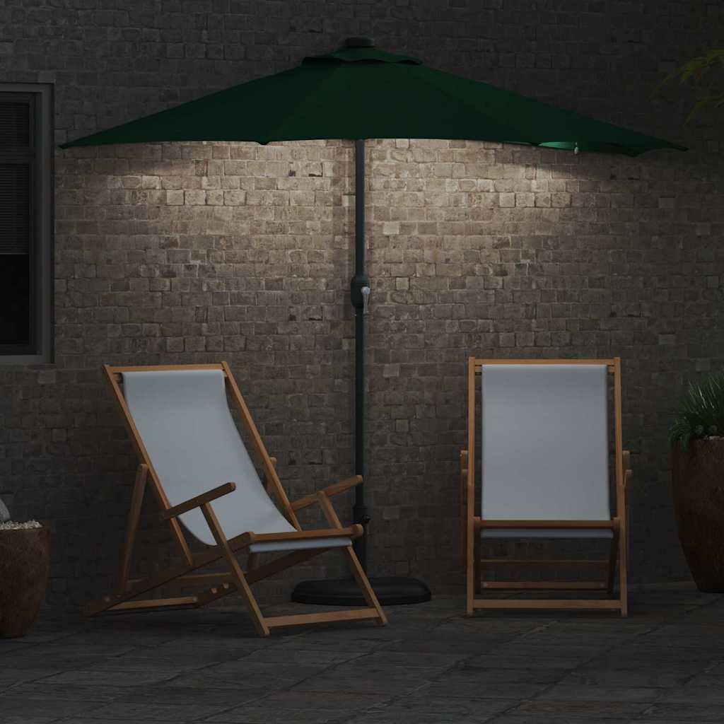 vidaXL Garten-Sonnenschirm Grün 294 x 150 x 223 cm Polyester und Stahl