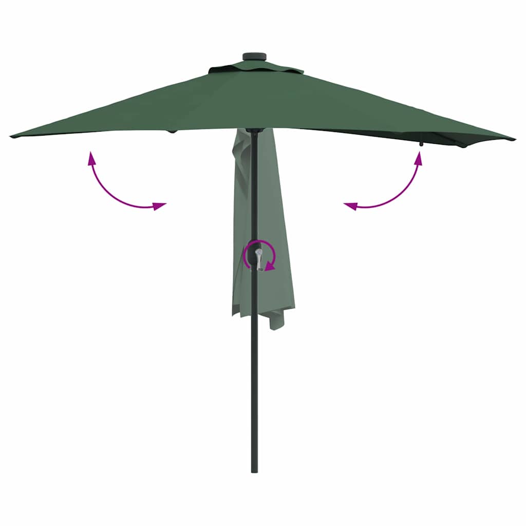 vidaXL Garten-Sonnenschirm Grün 294 x 150 x 223 cm Polyester und Stahl