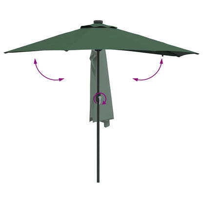 vidaXL Garten-Sonnenschirm Grün 294 x 150 x 223 cm Polyester und Stahl