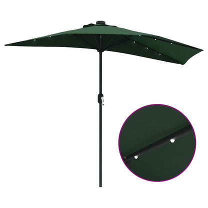 vidaXL Garten-Sonnenschirm Grün 294 x 150 x 223 cm Polyester und Stahl