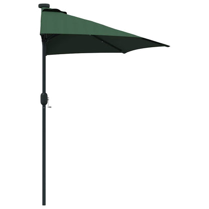vidaXL Garten-Sonnenschirm Grün 294 x 150 x 223 cm Polyester und Stahl