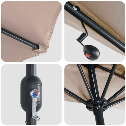 Garten-Sonnenschirm Taupe 294 x 150 x 223 cm