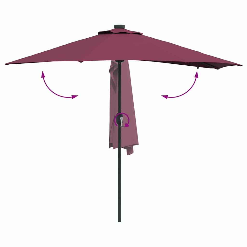 vidaXL Garten-Sonnenschirm Bordeauxrot 294 x 150 x 223 cm