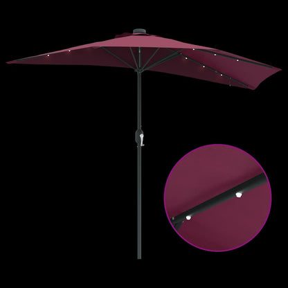 vidaXL Garten-Sonnenschirm Bordeauxrot 294 x 150 x 223 cm