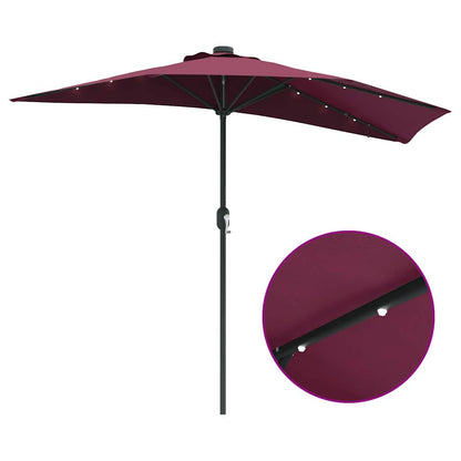 vidaXL Garten-Sonnenschirm Bordeauxrot 294 x 150 x 223 cm