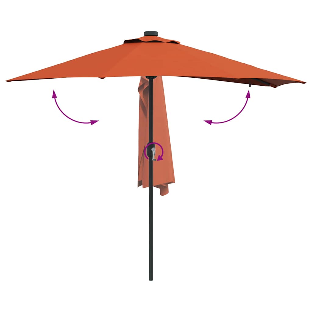 vidaXL Garten-Sonnenschirm Terrakotta 294 x 150 x 223 cm
