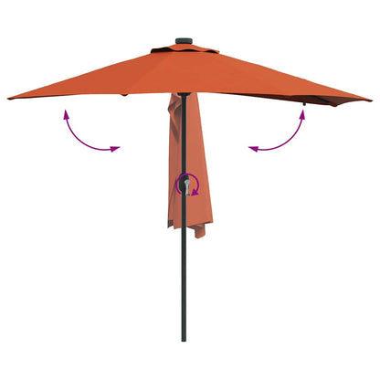 vidaXL Garten-Sonnenschirm Terrakotta 294 x 150 x 223 cm