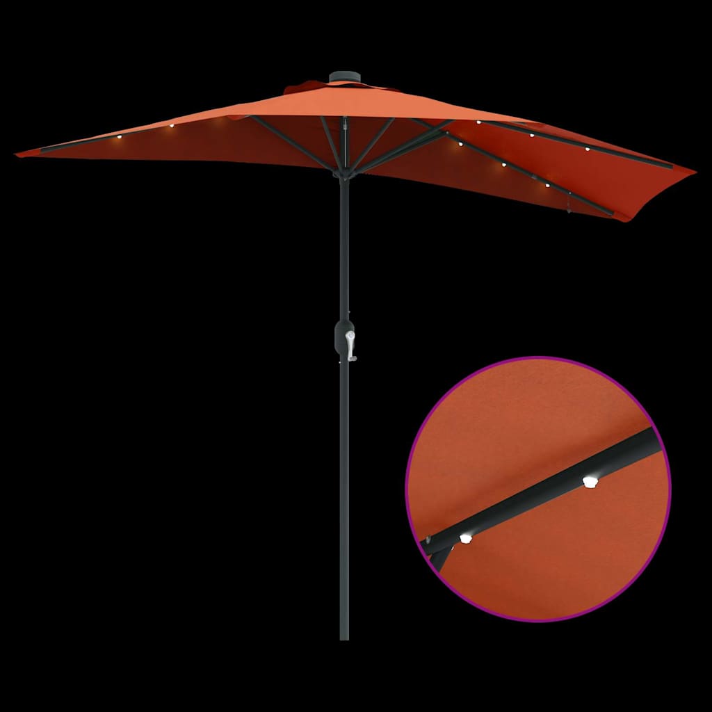 vidaXL Garten-Sonnenschirm Terrakotta 294 x 150 x 223 cm