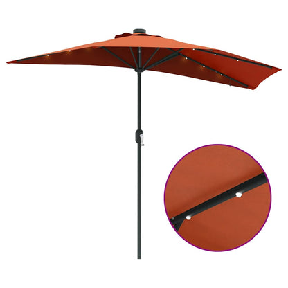 vidaXL Garten-Sonnenschirm Terrakotta 294 x 150 x 223 cm